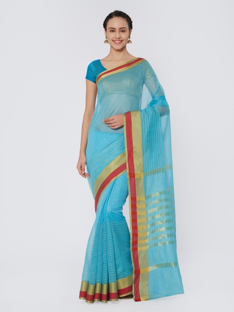 

Kvsfab Blue Woven Design Silk Cotton Saree