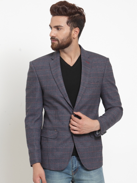 

Monteil & Munero Black Checked Slim-Fit Single-Breasted Blazer