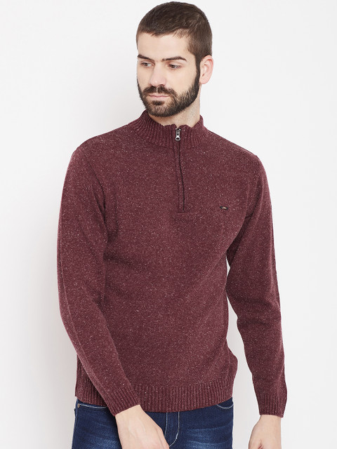 

Duke Stardust Men Solid Pullover, Maroon
