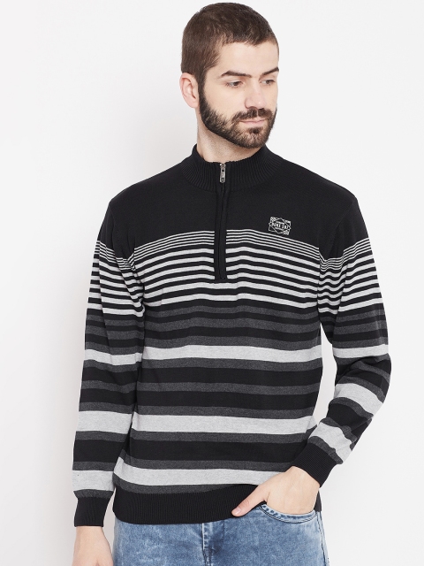 

Duke Men Black & Grey Striped Pullover