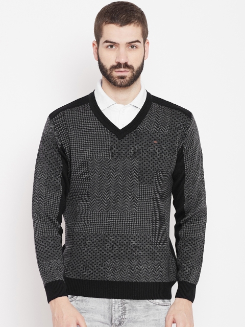 

Duke Stardust Men Black & Grey Self Design Pullover