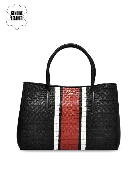 

Eske Black & Red Textured Shoulder Leather Bag