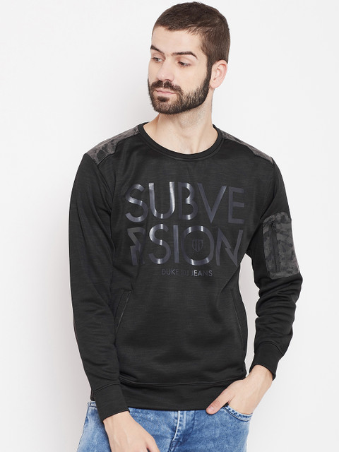 

Duke Men Black Printed Sweatshirt