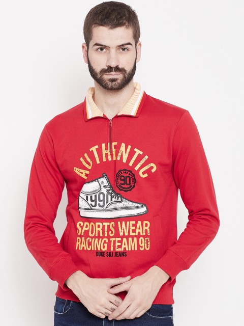 

Duke Stardust Men Red Printed Sweatshirt