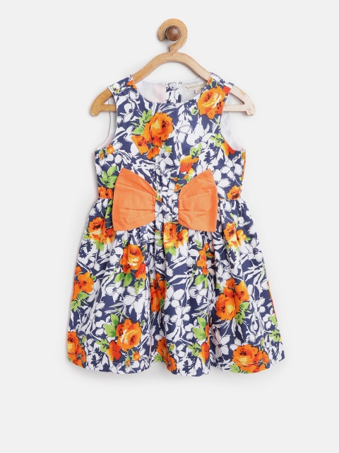 

Nauti Nati Girls Off-White & Navy Floral Print A-Line Dress