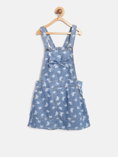 

Nauti Nati Girls Blue Printed Pinafore Dress