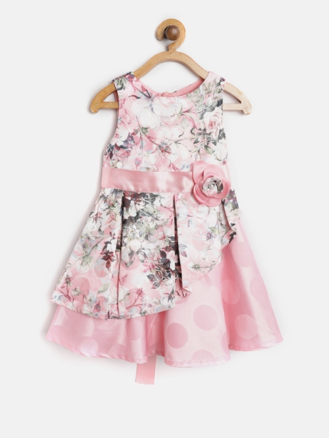 

Nauti Nati Girls Pink Printed Layered A-Line Dress