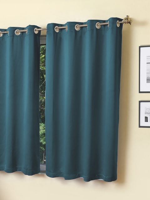 

ROSARA HOME Teal Green Black Out Window Curtain