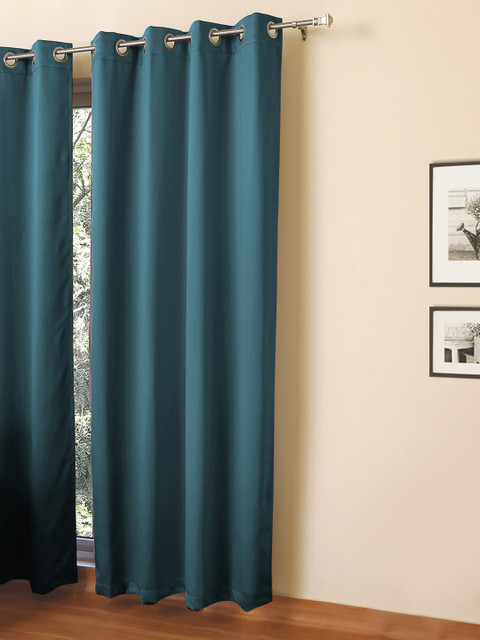 

ROSARA HOME Teal & Blue Set of Single Door Curtain