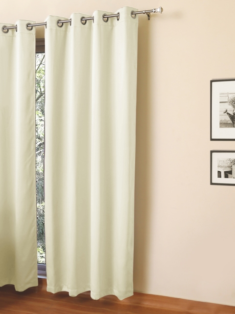 

ROSARA HOME Cream-Coloured Black Out Long Door Curtain