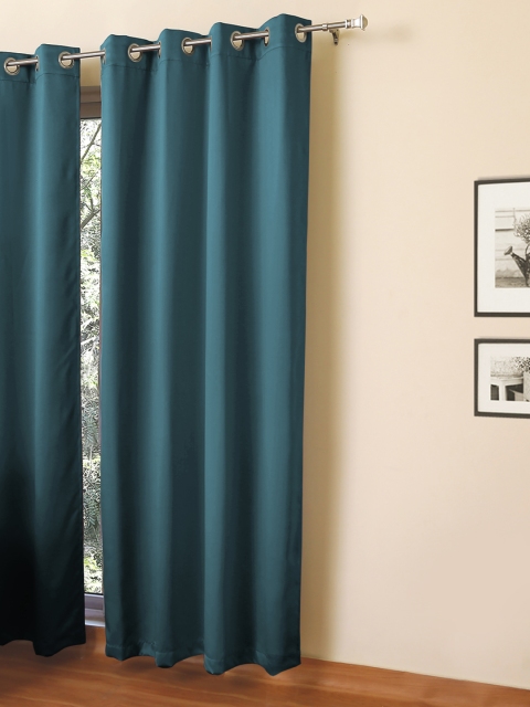 

ROSARA HOME Teal Green Black Out Long Door Curtain
