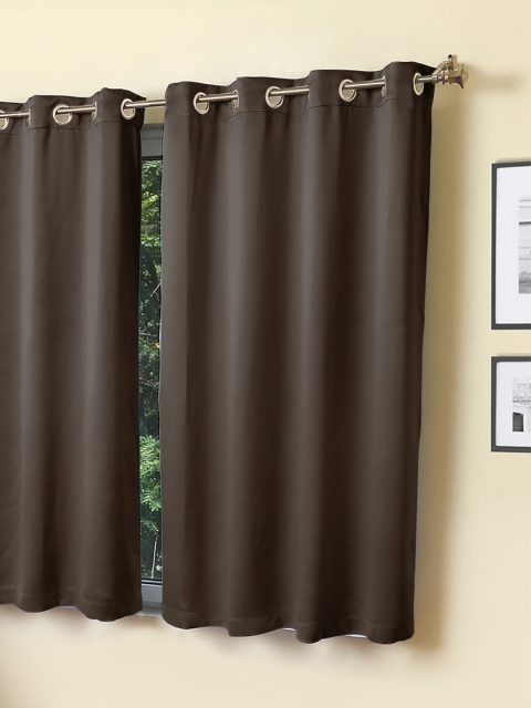 

ROSARA HOME Brown Black Out Window Curtain