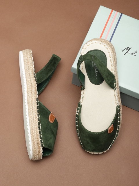 

Mast & Harbour Comfort Women Green Solid Open Toe Flats