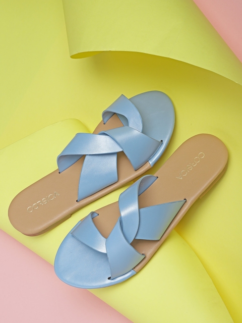 

CORSICA Women Blue Solid One Toe Flats