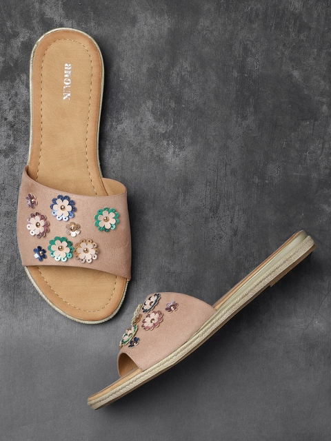 

Anouk Women Pink Embellished Open Toe Flats