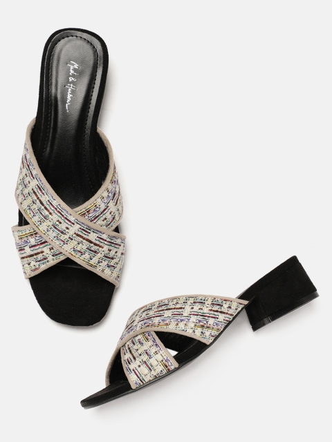 

Mast & Harbour Women Off-White Woven Design Heels