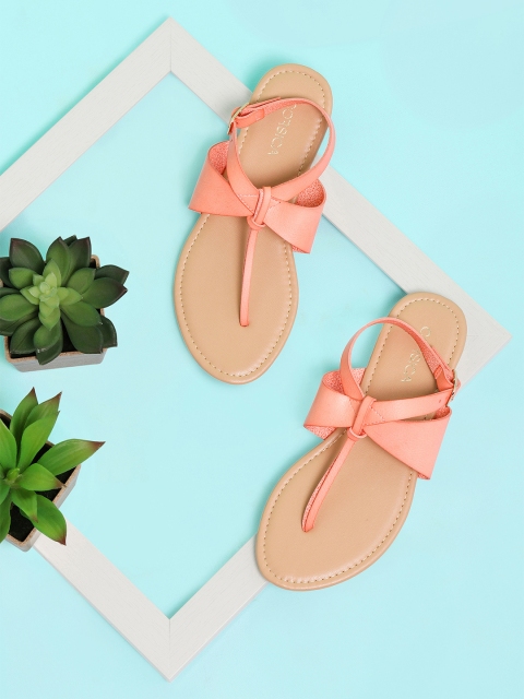 

CORSICA Women Orange Solid T-Strap Flats