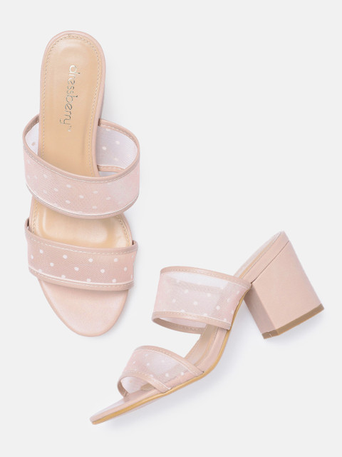 

DressBerry Women Pink Printed Heeled Sandals