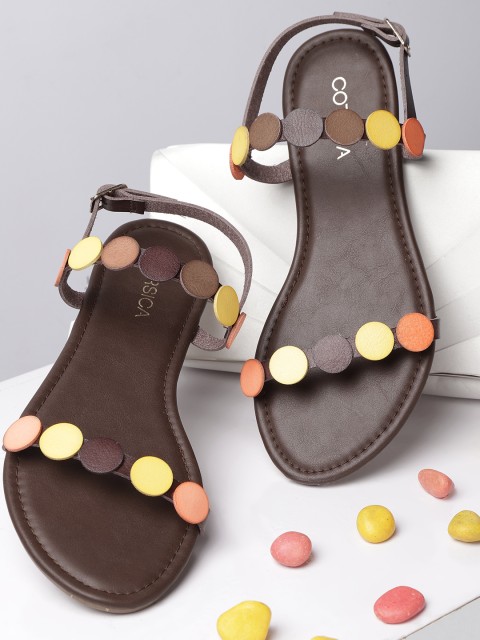 

CORSICA Women Multicoloured Colourblocked Open Toe Flats, Multi