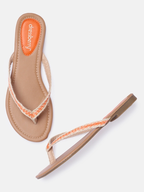 

DressBerry Women Cream-Coloured Woven Design Open Toe Flats