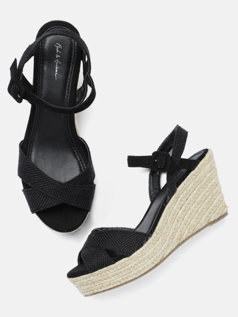 

Mast & Harbour Women Black Solid Wedges