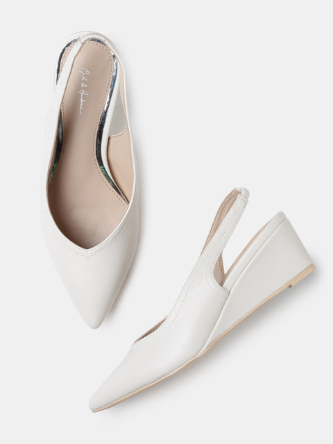 

Mast & Harbour Women White Solid Pumps