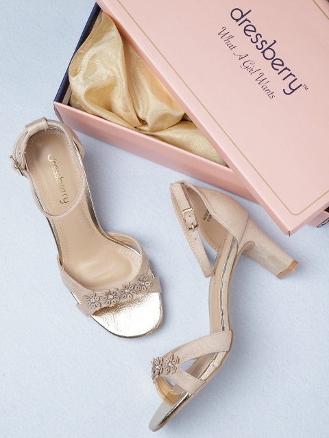 

DressBerry Women Beige Embellished Sandals