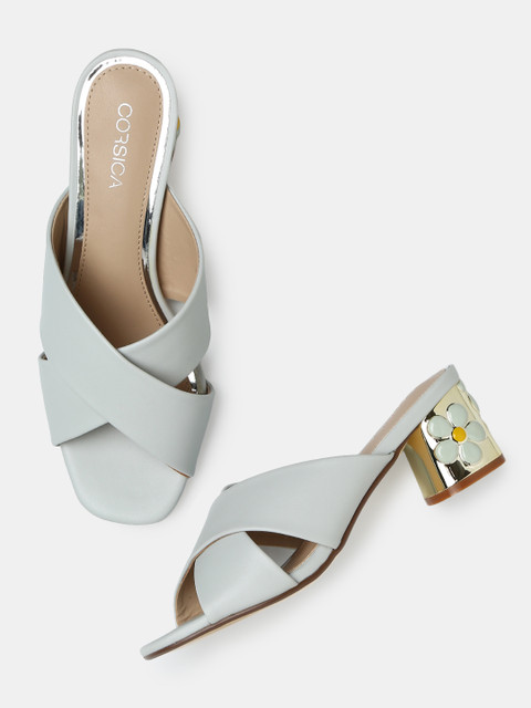 

CORSICA Women Grey Solid Heeled Sandals