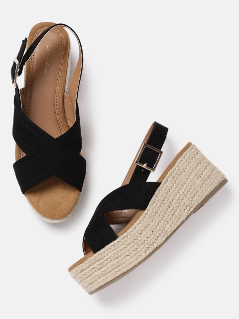 

Mast & Harbour Women Black Solid Flatform Sandals