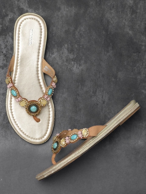 

Anouk Women Multicoloured Embellished Open Toe Flats, Multi
