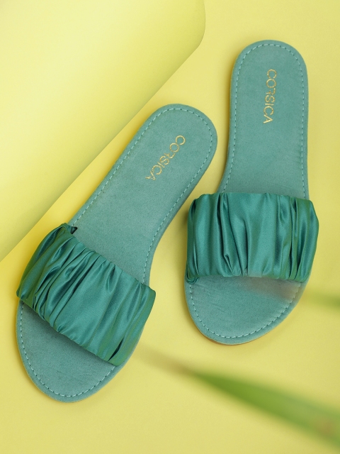 

CORSICA Women Green Solid Open Toe Flats