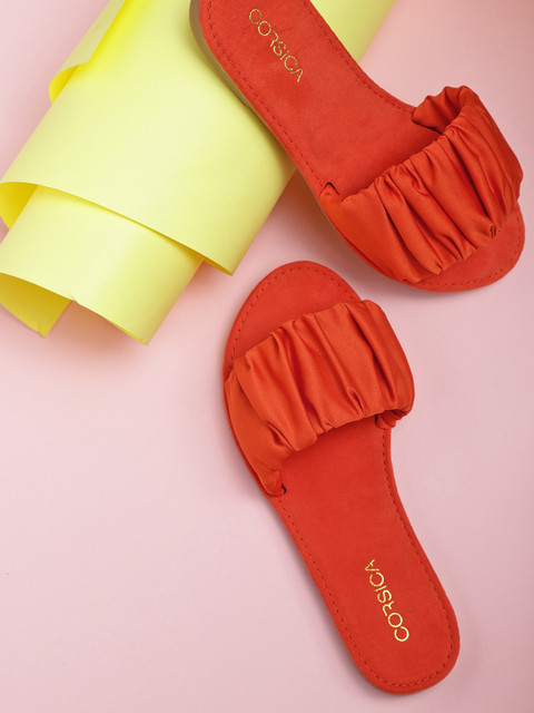 

CORSICA Women Orange Solid Open Toe Flats