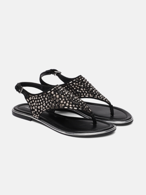

ALDO Women Black Embellished Open Toe Flats