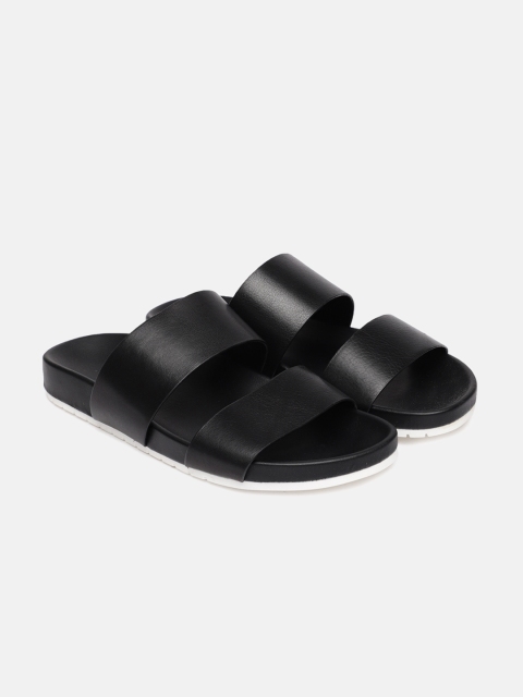 

ALDO Women Black Solid Leather Open Toe Flats