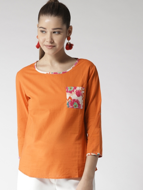 

Style Quotient Women Orange Solid Top