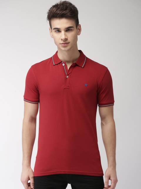 

Celio Men Red Solid Polo Collar T-shirt