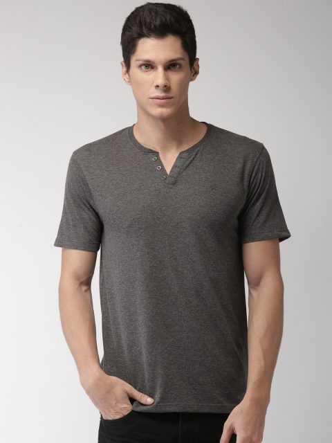 

Celio Men Grey Melange Solid Round Neck T-shirt