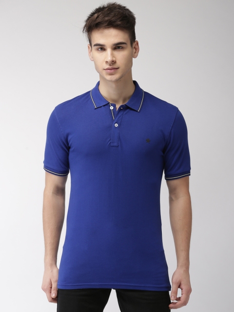 

Celio Men Blue Solid Polo Collar T-shirt