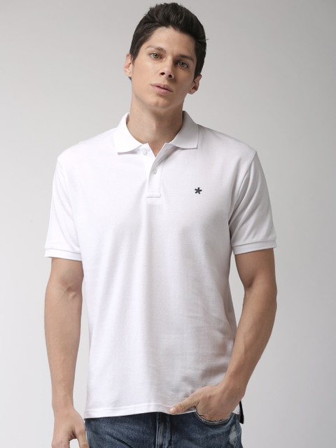 

Celio Men White Solid Polo Collar T-shirt