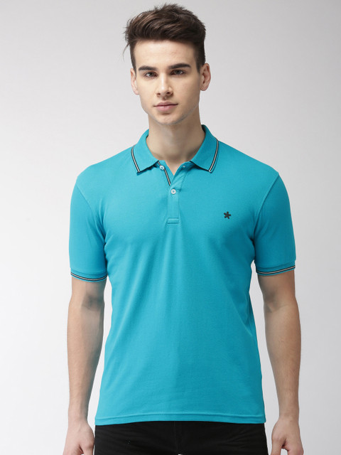 

Celio Men Blue Solid Polo Collar T-shirt