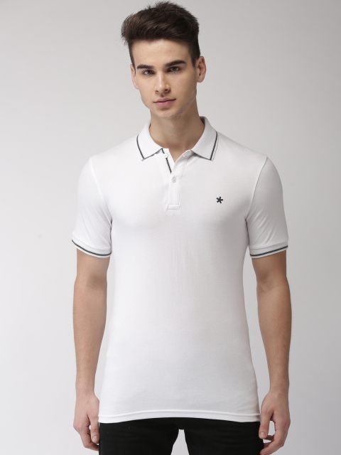 

Celio Men White Solid Polo Collar T-shirt