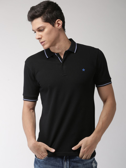 

Celio Men Black Solid Polo Collar T-shirt