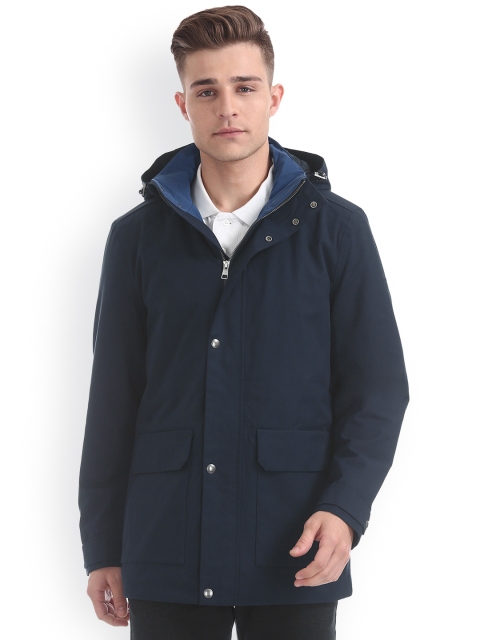 

GANT Men Navy Blue Solid Tailored Hooded Jacket