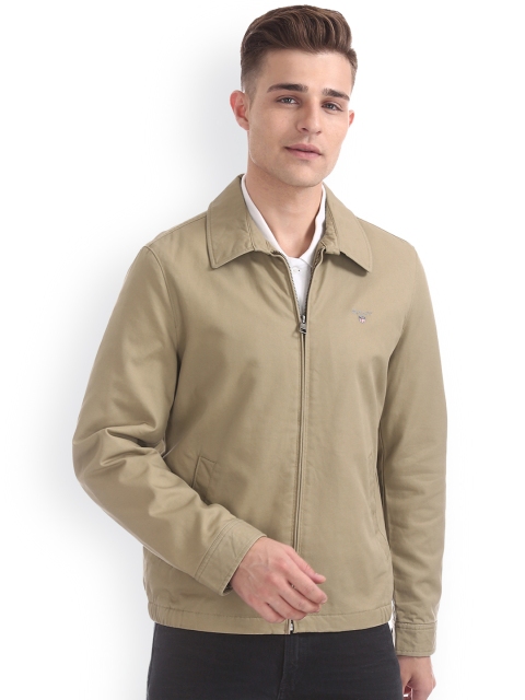 

GANT Men Beige Solid Windcheater Tailored Jacket