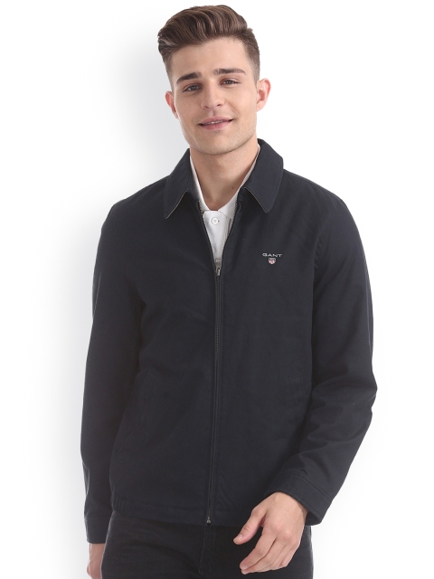 

GANT Men Navy Blue Solid Windcheater Tailored Jacket