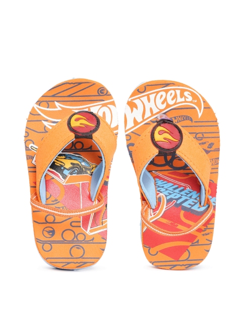 

Hot Wheels Boys Orange & Blue Printed Thong Flip-Flops