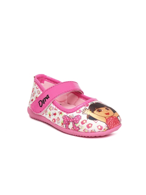 

Dora Girls Pink & Off-White Printed Ballerinas