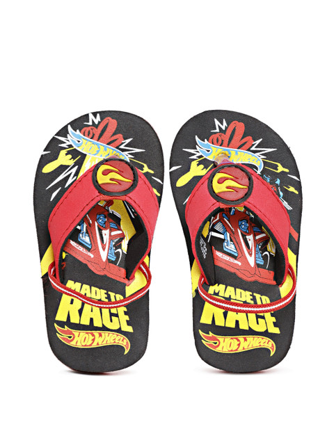 

Hot Wheels Boys Black & Red Printed Thong Flip-Flops