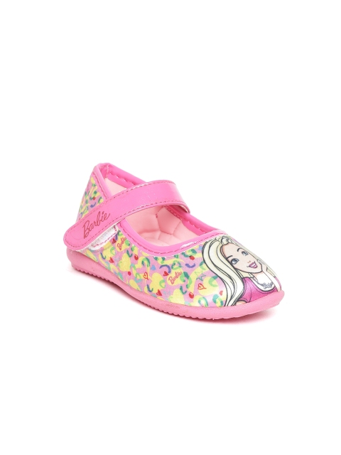

Barbie Girls Pink & Yellow Barbie Print Ballerinas