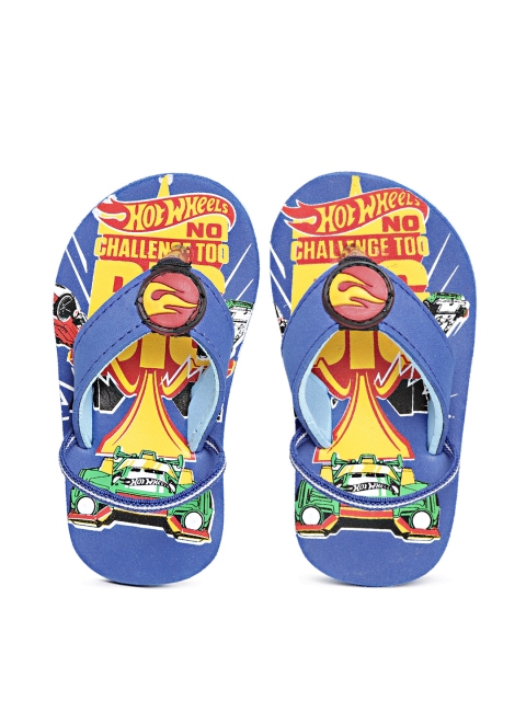 

Hot Wheels Boys Blue & Yellow Printed Thong Flip-Flops